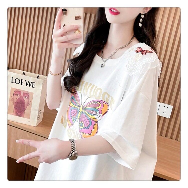 話題沸騰中 プリント ロゴ ゆったり 3色半袖Tシャツ＜S-8316＞