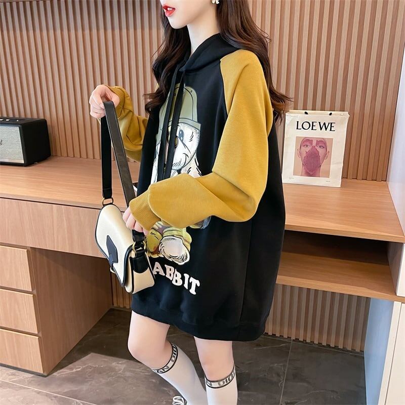 韓国系グラフィックプリントパーカー二色あり＜S-4083＞