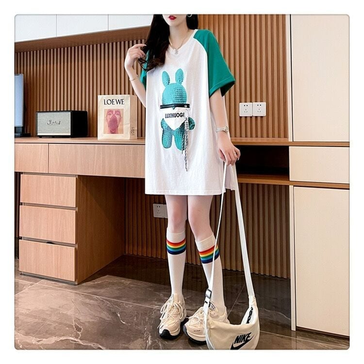 コットンパーソナライズジッパー大ポケットスリット半袖Tシャツ<S-2884>