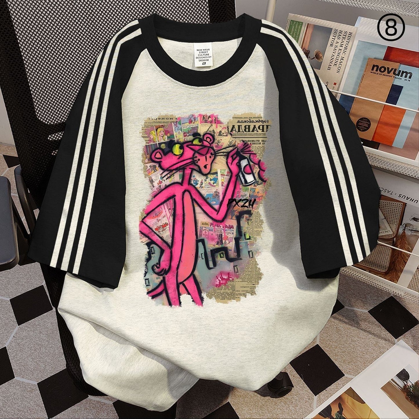 新商品 特別デザイン カジュアル プリント全6色 半袖Tシャツ<S-8757>