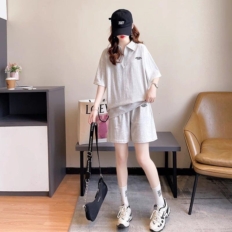定番シンプル 真夏も快適 上質 カジュアル 半袖Ｔシャツⅹパンツセット全2色<S-9102>