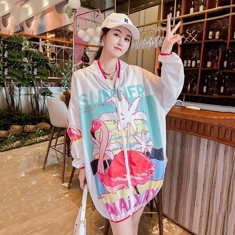 上質 UVカット夏 カジュアル 長袖 薄手 日焼け止め ゆったり パーカー＜S-8147＞