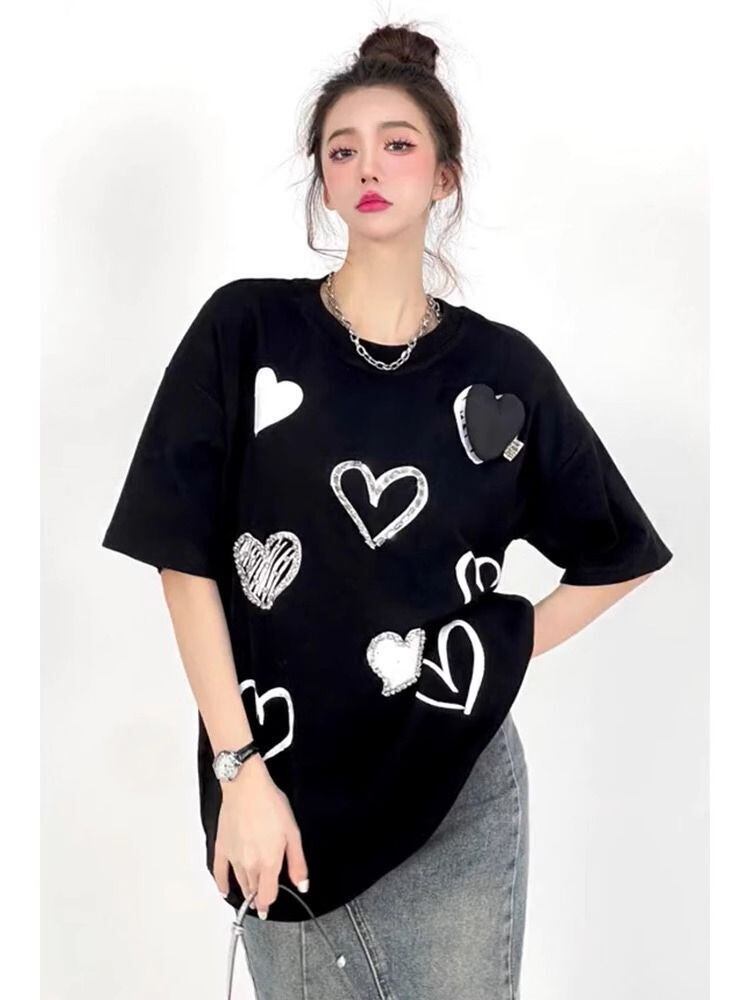 超人気 特別デザイン カジュアル ファッション プリント 全3色 半袖 Tシャツ <S-8918>