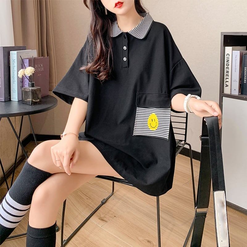 カジュアル 3色選択可 お洒落 ストライプ Tシャツ カットソー＜S-3068＞