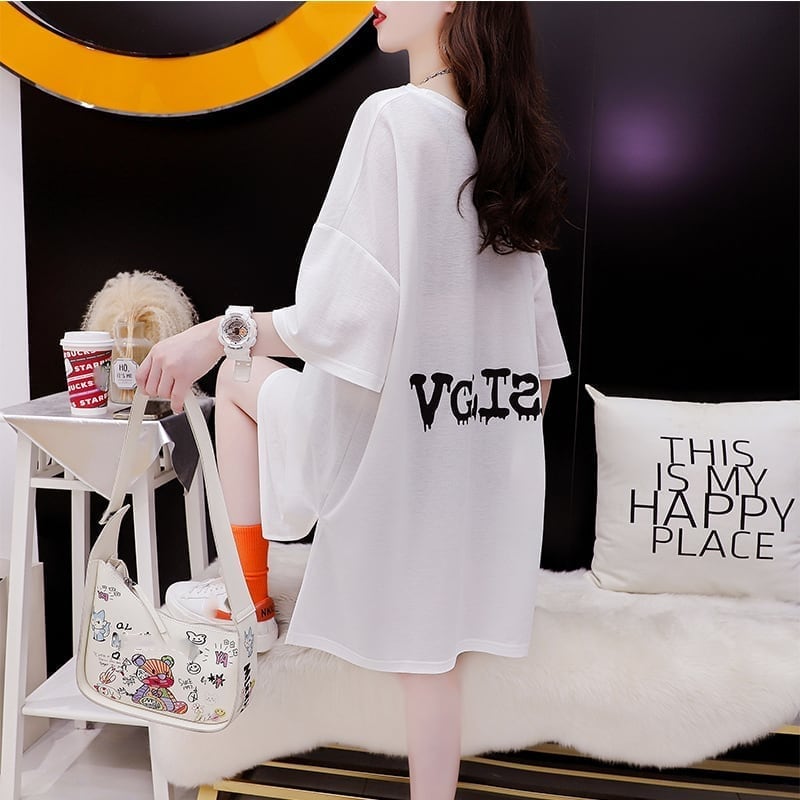 カジュアル 切り替え オシャレ度満点 プリント Tシャツ カットソー＜S-3515＞
