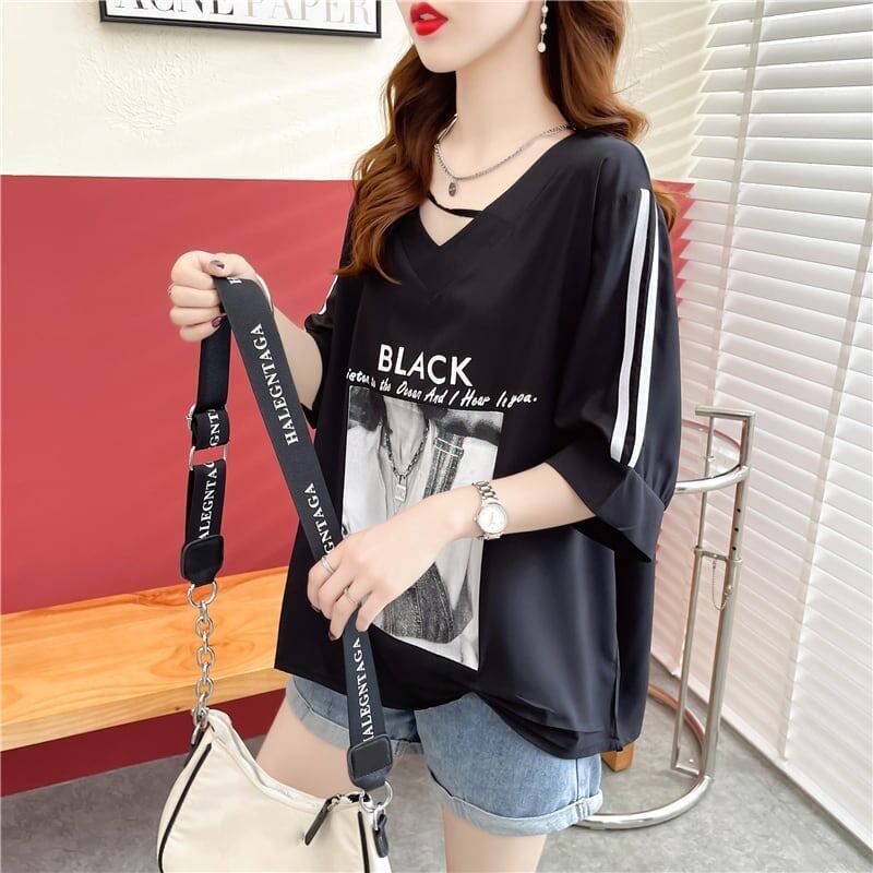 デザイン感 プリント チャーミング Tシャツ カットソー＜S-3476＞