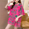 個性的なデザイン プリント お値段以上 Tシャツ カットソー ワンピース＜S-3302＞