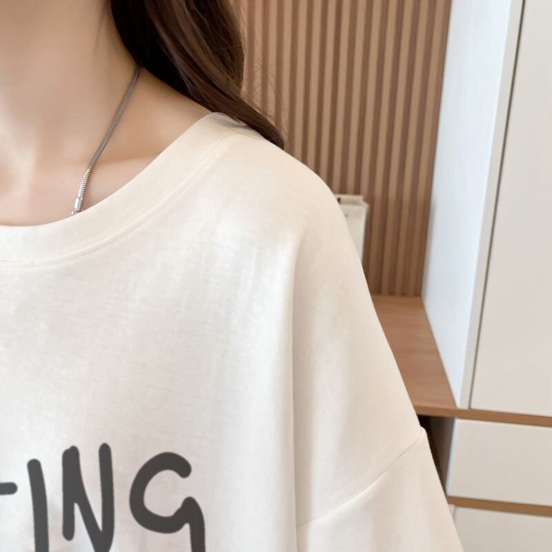 質感のいい 半袖 ラウンドネック Tシャツ ワンピース ＜S-8638＞