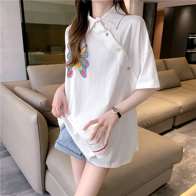 個性的なデザイン プリント 一目惚れ Tシャツ カットソー＜S-3044＞