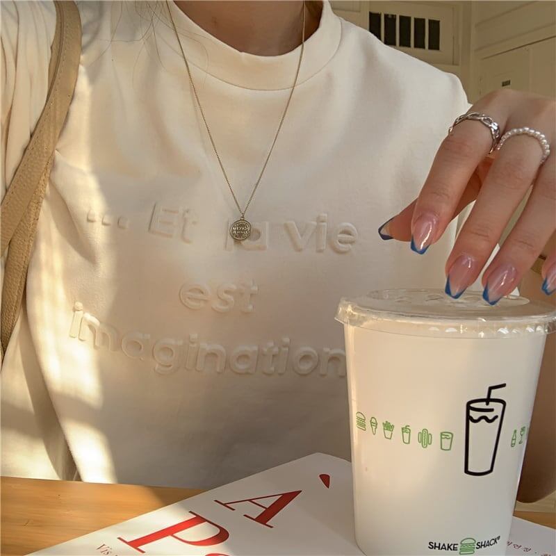 着心地抜群 アルファベット 女性力を高める Tシャツ カットソー＜S-3294＞