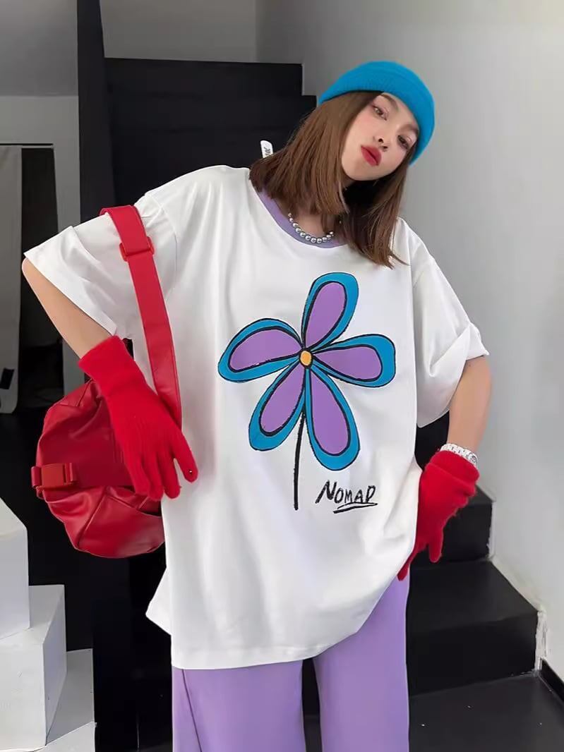 【新商品】大注目ビッグロゴ  ゆったりトップス 半袖Tシャツ全3色＜S-4917＞