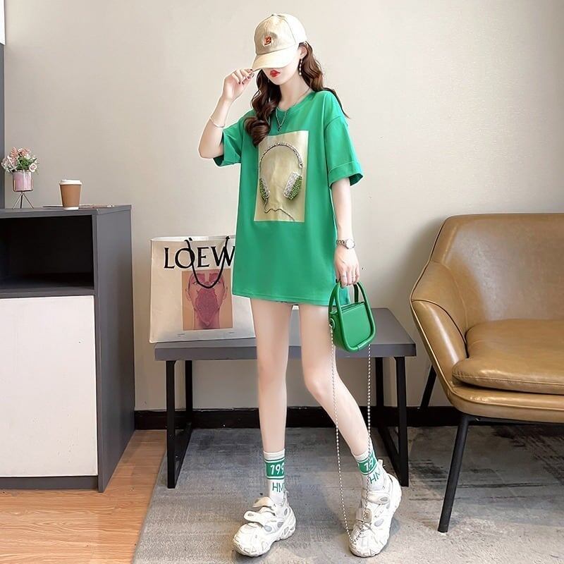 着心地良い Tシャツ ビジュー 四色 ゆったり半袖＜S-2994＞