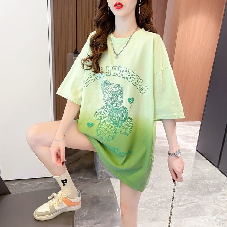 おすすめ新作 プリントTシャツ グラデーション ゆったり半袖＜S-2886＞
