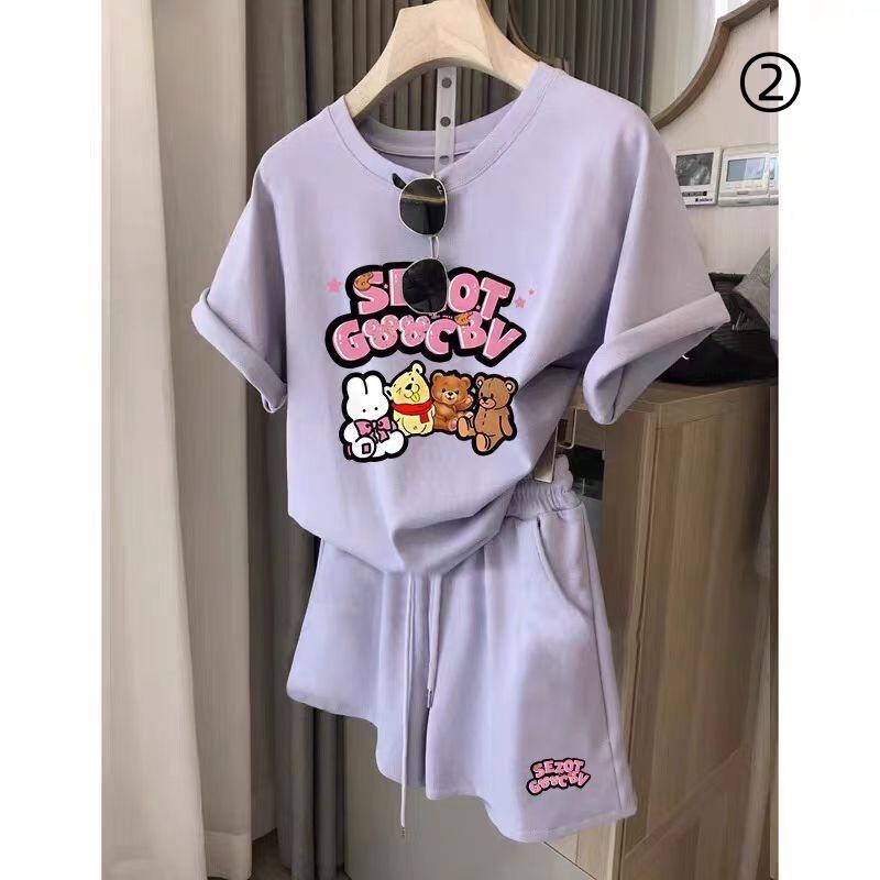 カジュアル 半袖 全４色 Tシャツ ショートパンツ セットアップ ＜S-11598＞