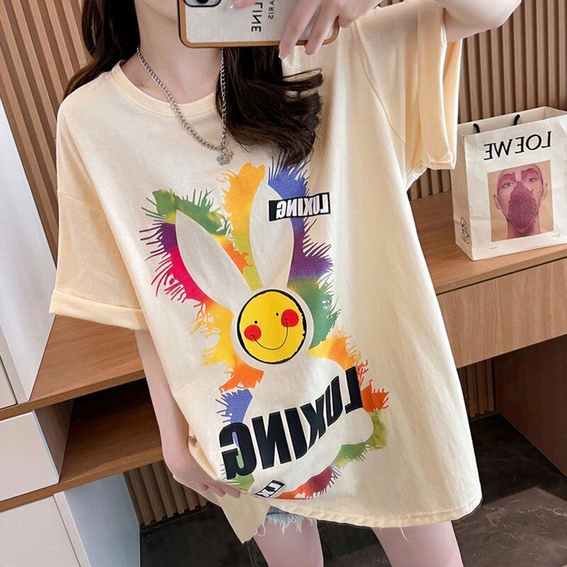 着回し力抜群 キュート カジュアル プリント 半袖Ｔシャツ全2色 <S-8550>