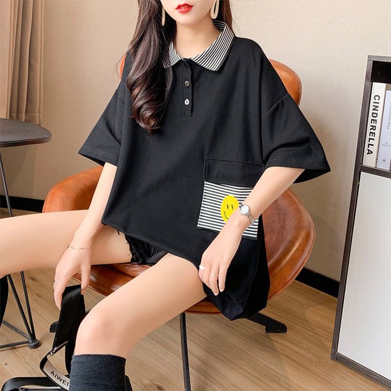カジュアル 3色選択可 お洒落 ストライプ Tシャツ カットソー＜S-3068＞