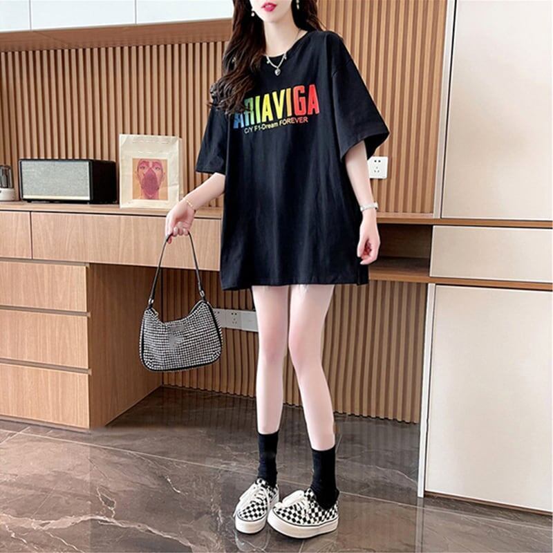 スタイリッシュ ラウンドネック 一目惚れ アルファベット Tシャツ カットソー＜S-2888＞