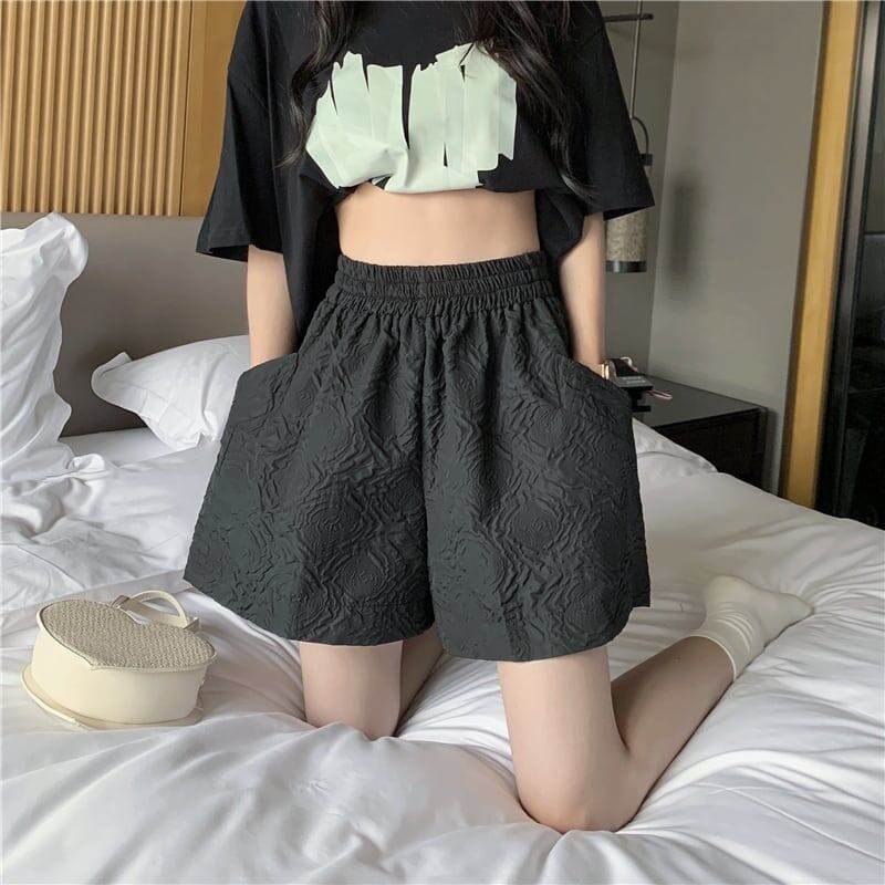 清涼感たっぷり ハイウエスト ファッション パンツ ボトムス＜S-3523＞