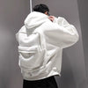大注目 立体フェイクバックパックデザイン 2色展開 ユニセックス ジップパーカー＜S-12639＞