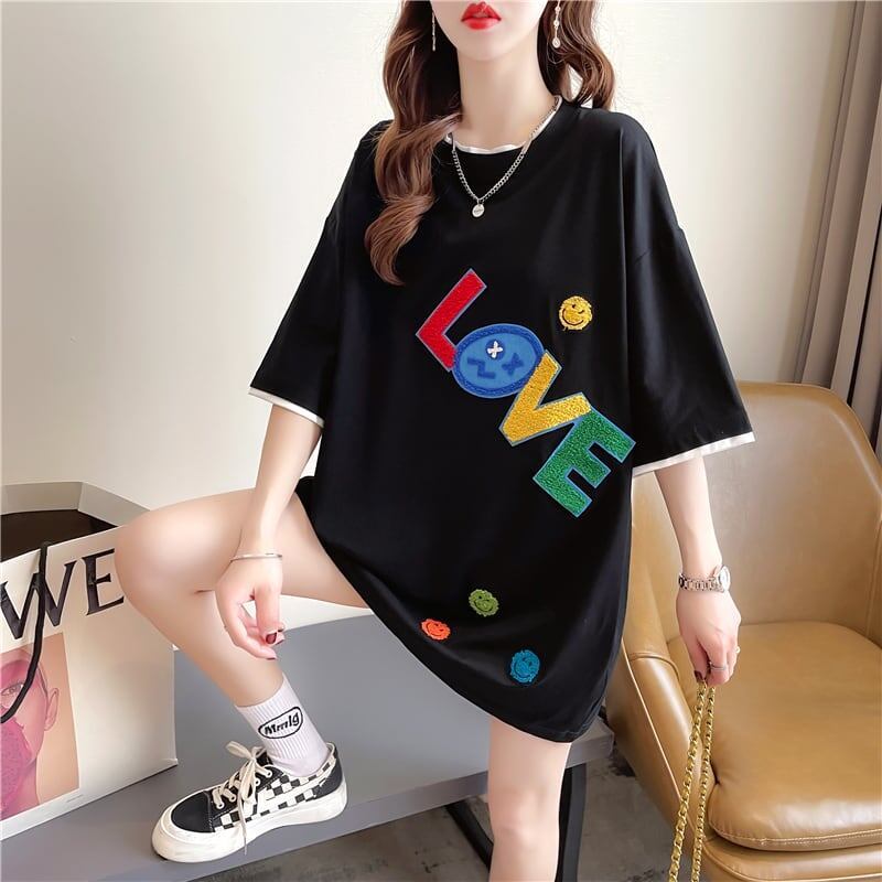 スタイリッシュ 3色選択可 一目惚れ プリント Tシャツ カットソー＜S-3007＞