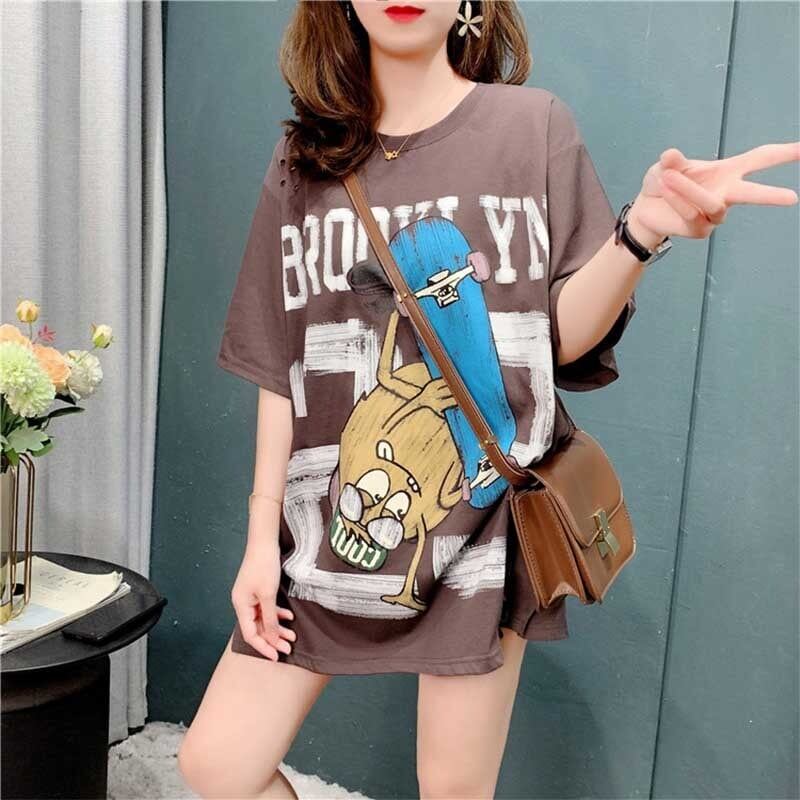 デザイン感 3色選択可 チャーミング プリント Tシャツ カットソー＜S-3164＞