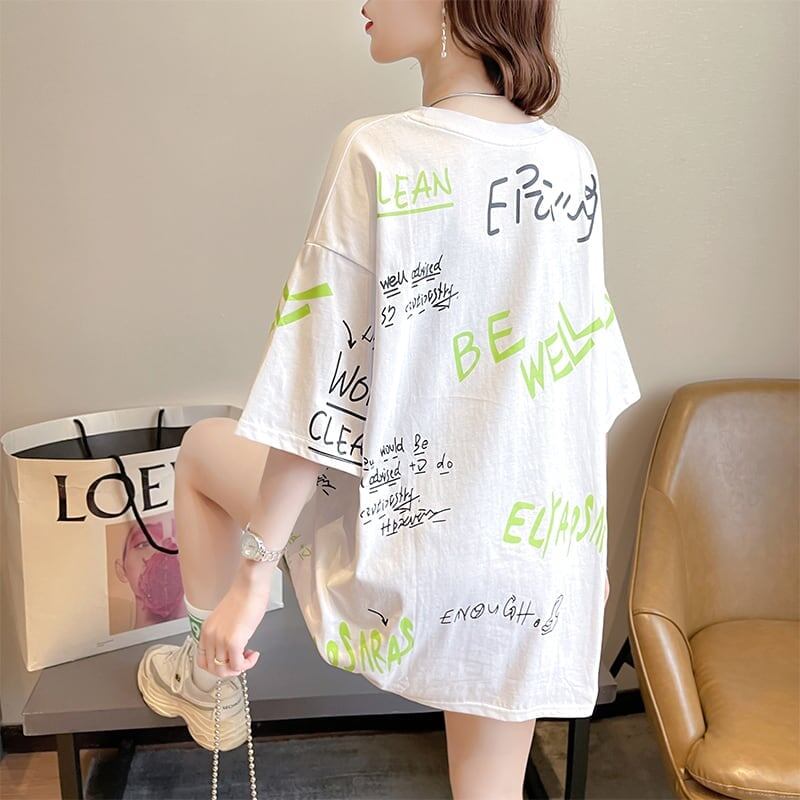 カジュアル 切り替え 好感度満載 プリント Tシャツ カットソー＜S-3543＞