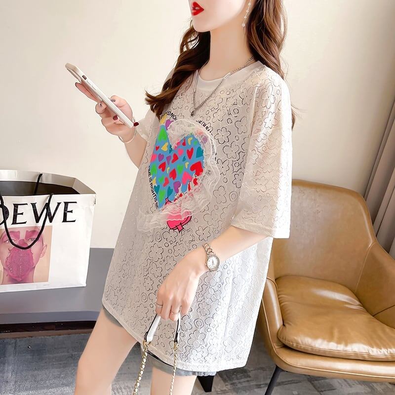 オシャレ度満点 プリント 高級感溢れる Tシャツ カットソー＜S-3336＞