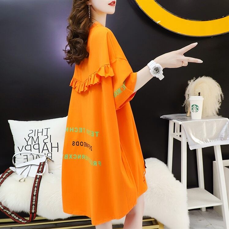 超人気 ダメージ加工 ゆったりロング丈 三色半袖Tシャツ＜S-8107＞
