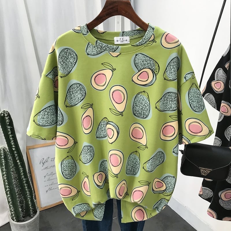 ゆったり感アップ プリント オシャレ度満点 Tシャツ カットソー＜S-3321＞