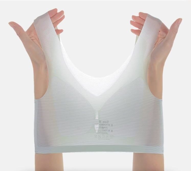 ナイトブラ ブラ ノンワイヤーブラジャー 夏 吸水速乾 メッシュ 涼しい 極薄 通気性<infashion-3058>
