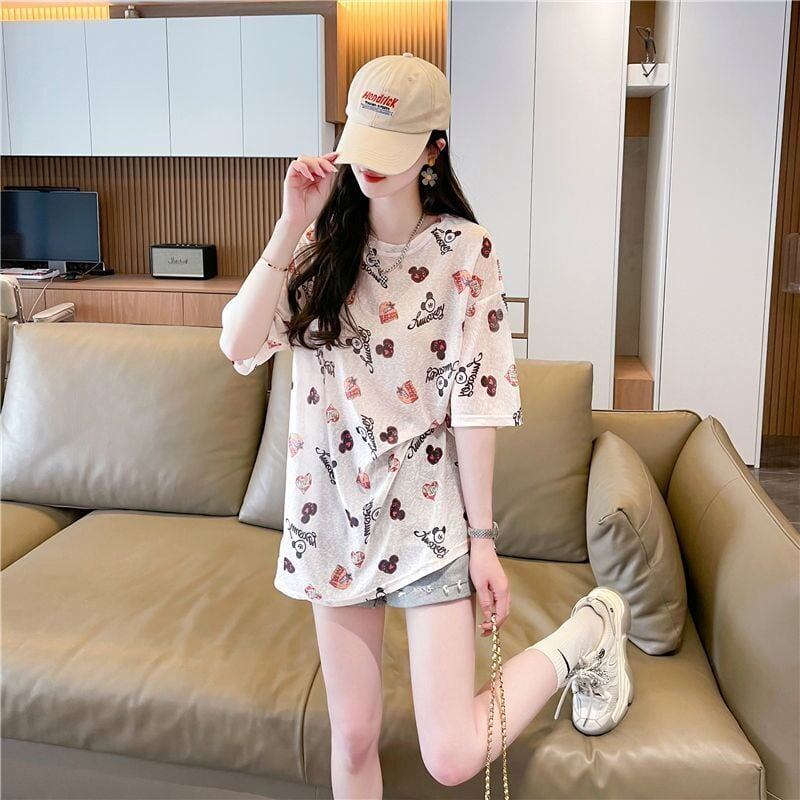 【半額！期間限定！！】売り切れ必至 アバンギャルド カジュアル プリント 半袖Tシャツ＜S-8577＞