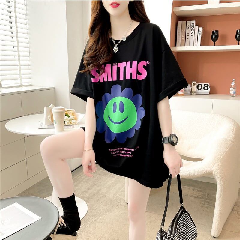 美人度アップ 切り替え ファッション プリント Tシャツ カットソー＜S-3412＞