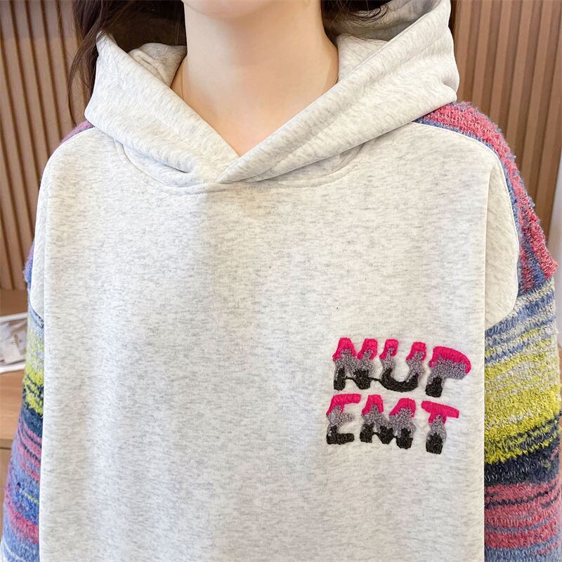 【裏起毛】優れた品質 切り替え タイドファッション快適である カジュアル パーカー<S-10615>