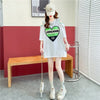 スタイリッシュ 切り替え 一目惚れ プリント Tシャツ カットソー＜S-3521＞