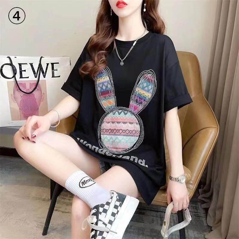 話題沸騰中 ファッション スウィート プリント 半袖Tシャツ<S-8517>