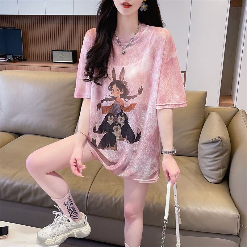 着回し力抜群 絞り染め アバンギャルド プリント 3色選択 半袖Tシャツ＜S-8575＞