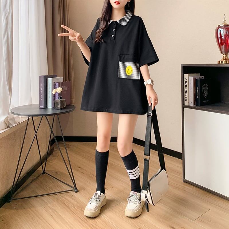 カジュアル 3色選択可 お洒落 ストライプ Tシャツ カットソー＜S-3068＞