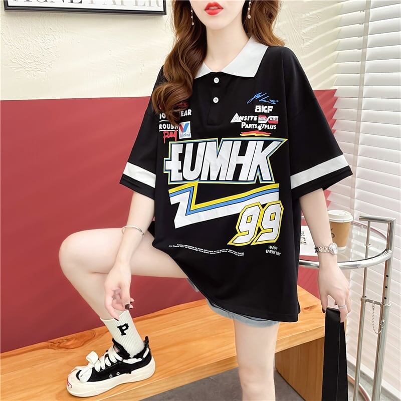 着心地抜群 切り替え 女性力を高める プリント Tシャツ カットソー＜S-3524＞