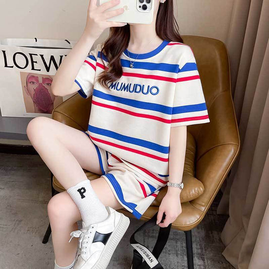 絶対欲しい 真夏も快適 美人度アップ カジュアル 半袖 Tシャツ ショートパンツ セットアップ ＜S-11192＞