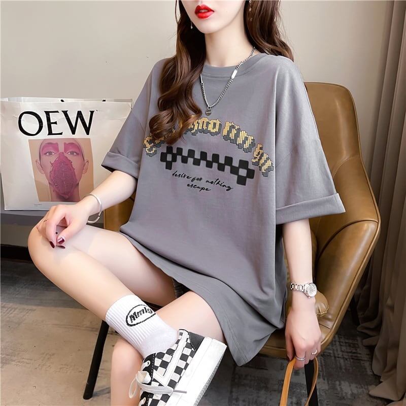 ゆったり感アップ 切り替え オシャレ度満点 プリント Tシャツ カットソー＜S-3478＞