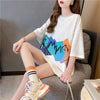個性的なデザイン ラウンドネック 一目惚れ プリント Tシャツ カットソー＜S-3009＞