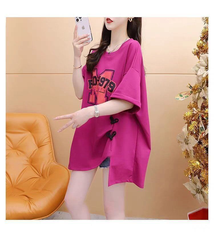 超人気 特別デザイン 美人度アップ ゆったり二色 半袖Tシャツ＜S-8038＞