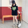 スタイリッシュ 切り替え 一目惚れ プリント Tシャツ カットソー＜S-3521＞