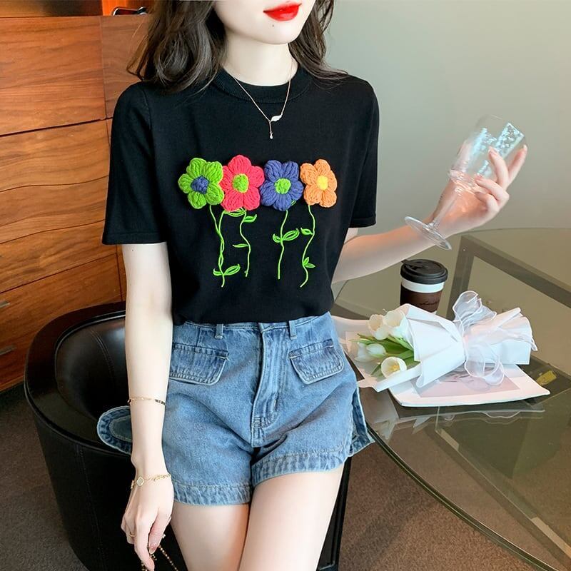 個性的なデザイン プリント 一目惚れ Tシャツ カットソー＜S-3273＞