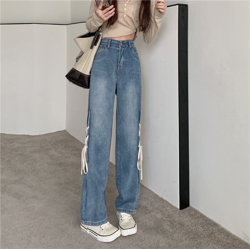 レトロ ハイウエスト スタイリッシュ ジッパー ワイドパンツ＜S-2862＞