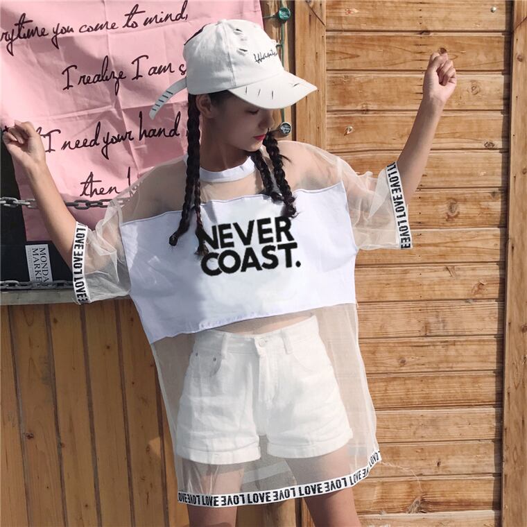好感度UP レイヤード風 アバンギャルド プリントTシャツ ゆったり半袖＜S-8156＞