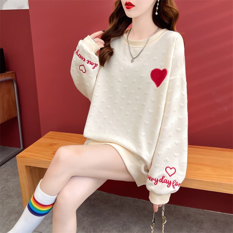 定番シンプル アルファベット刺? ハートマーク 三色 スウェット＜S-3996＞