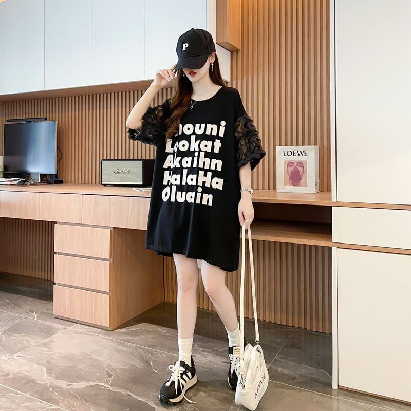 ファッション 切り替え 個性派 プリント 3色選択 半袖Tシャツ＜S-8548＞