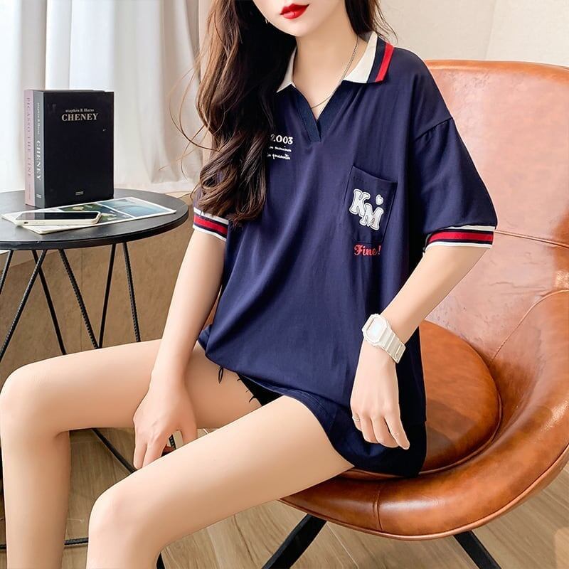 オシャレ度満点 切り替え カジュアル プリント Tシャツ カットソー＜S-3593＞