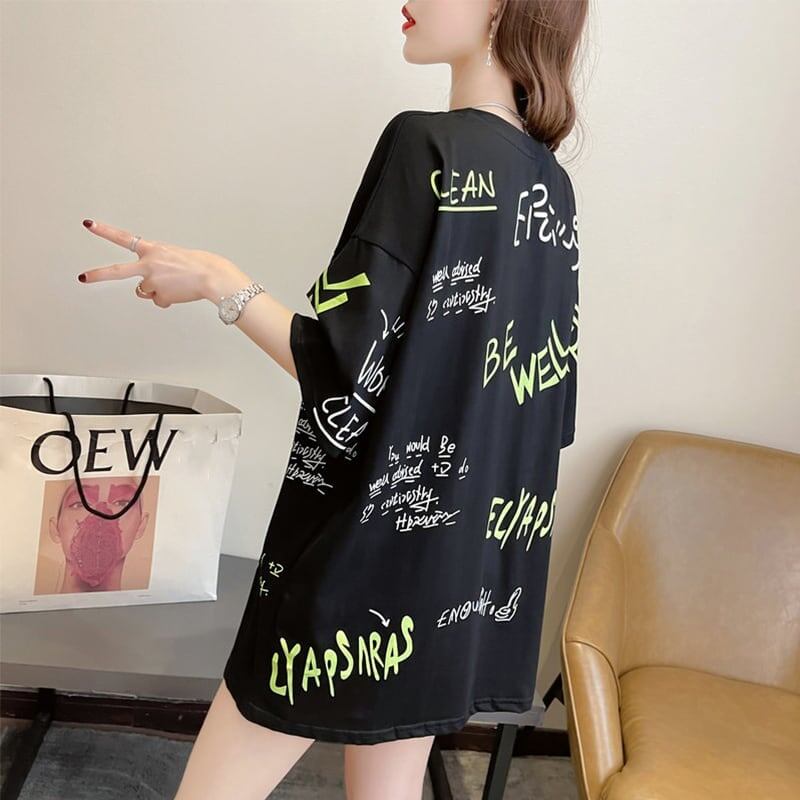 カジュアル 切り替え 好感度満載 プリント Tシャツ カットソー＜S-3543＞